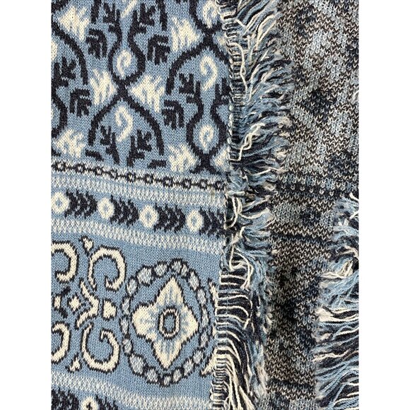 St John Sport Marie Gray Cardigan Womens Size Medium Fringe Knit‎ Wool - Picture 7 of 15